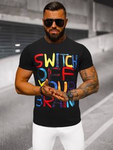 Herren T-shirt Schwarz OZONEE O/T125/3Z