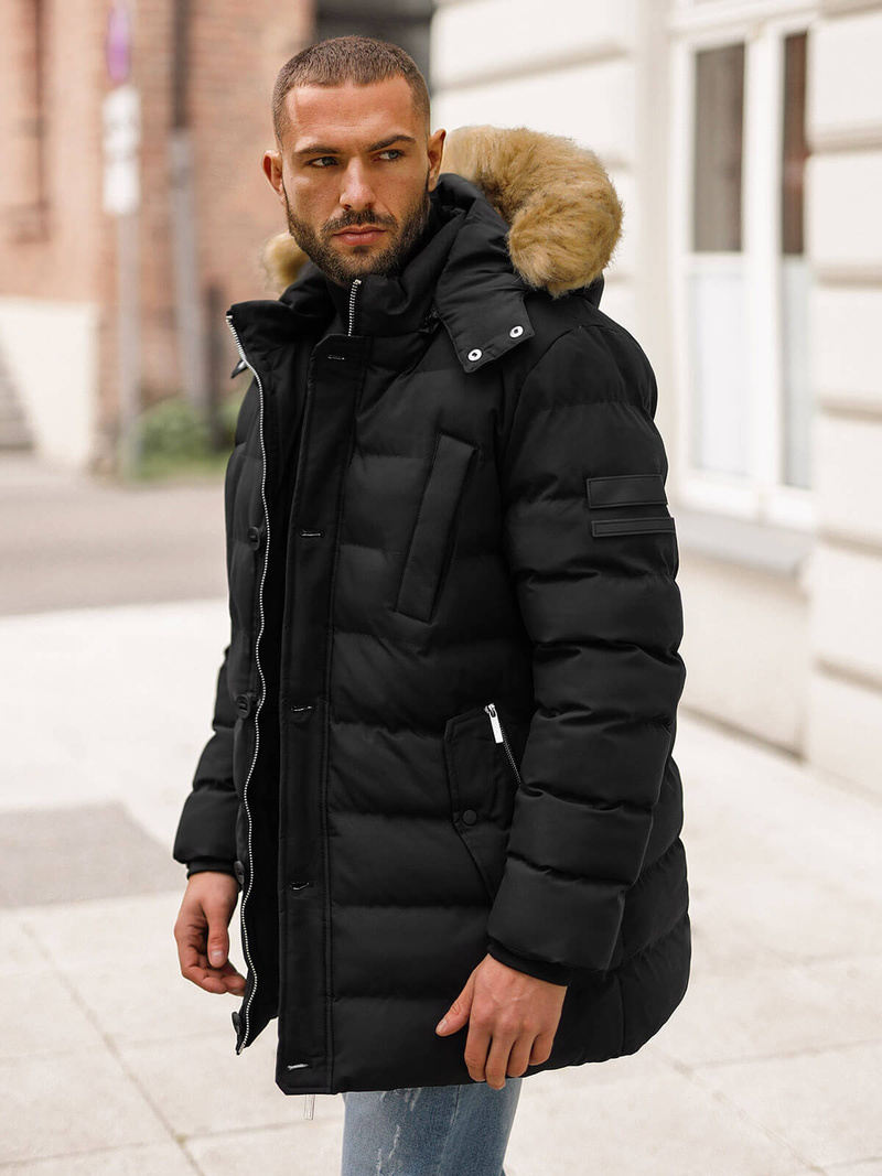 Herren Winterjacke Schwarz OZONEE JS/5M3122/392Z