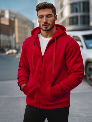 Herren Kapuzenpullover dunkelrote OZONEE JS/2008Z