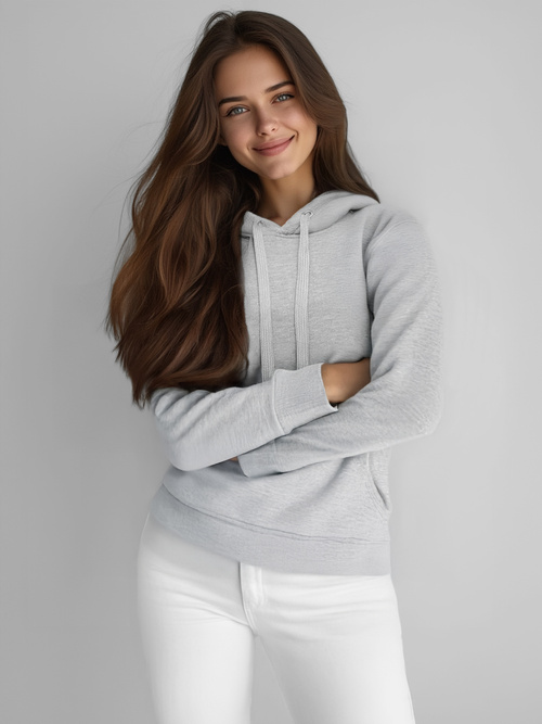 Damen Kapuzenpullover Grau OZONEE JS/W02Z