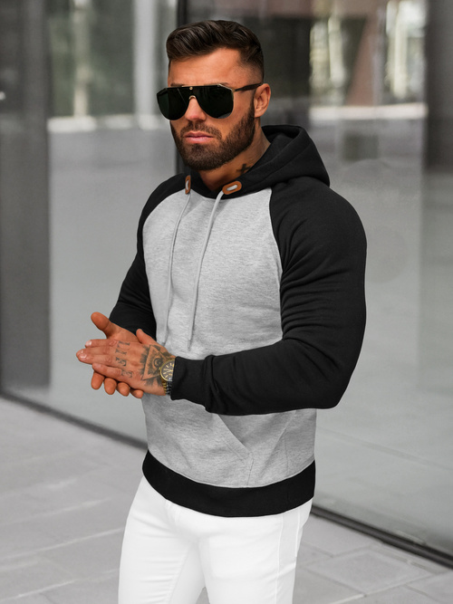 Herren Kapuzenpullover Grau OZONEE JS/8B157/2