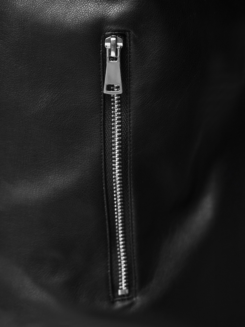 Herren Lederjacke Schwarz OZONEE JS/11Z8107