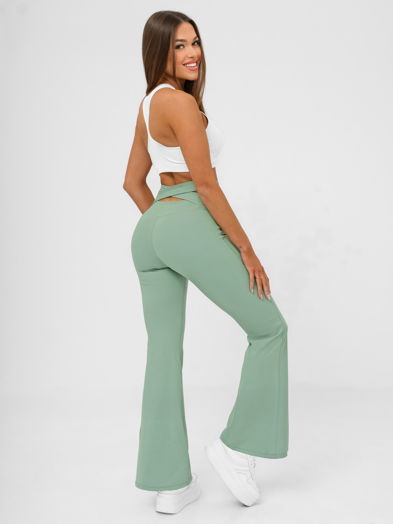 Damen Leggings mit Breiten Beinen Mintgrün JS/17K587/127