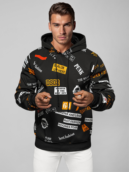 Herren Kapuzenpullover Schwarz OZONEE JS/8B1250/3Z
