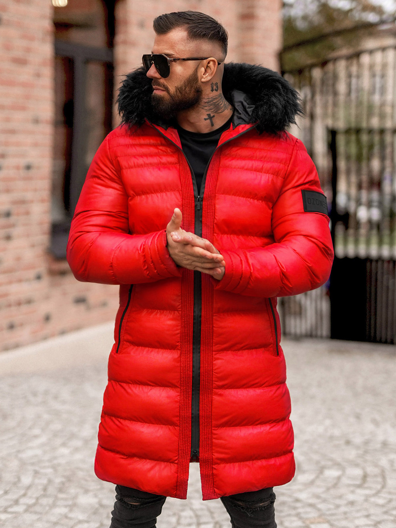 Herren Winterjacke Rot OZONEE O/M801Z