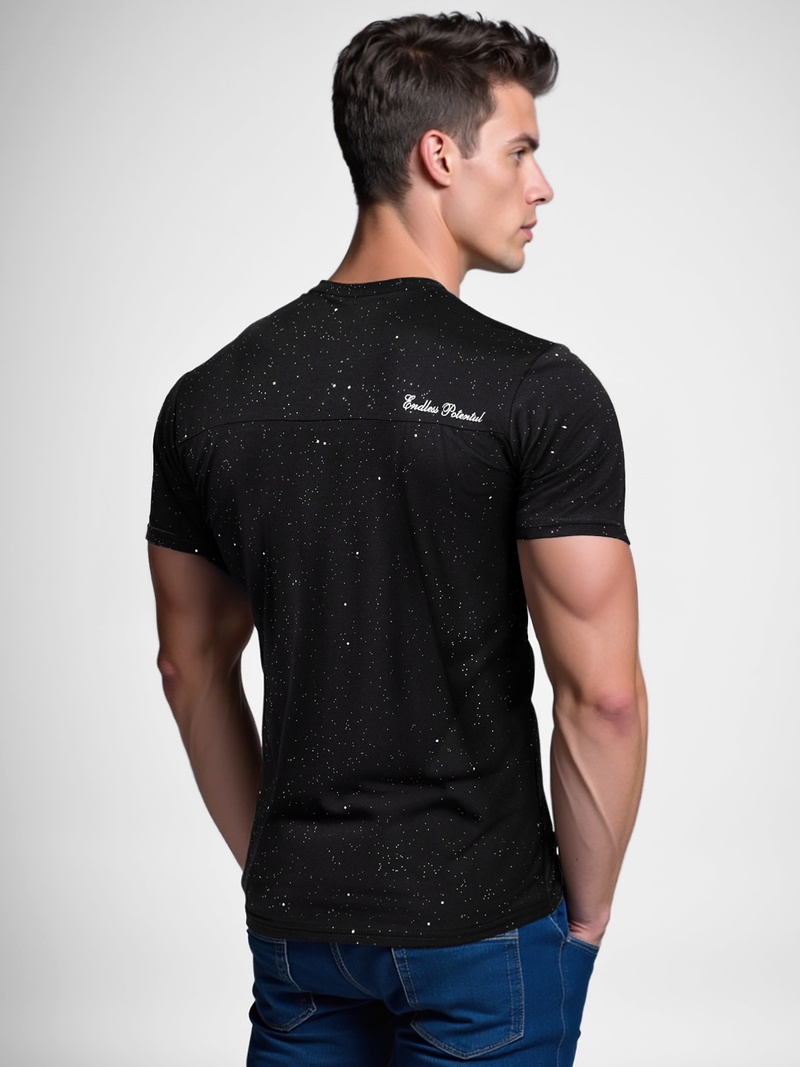 Herren T-shirt Schwarz OZONEE O/QQ1387Z