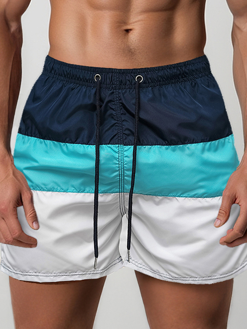 Herren Badeshorts Dunkelblau/Weiß OZONEE JS/17K567/7Z