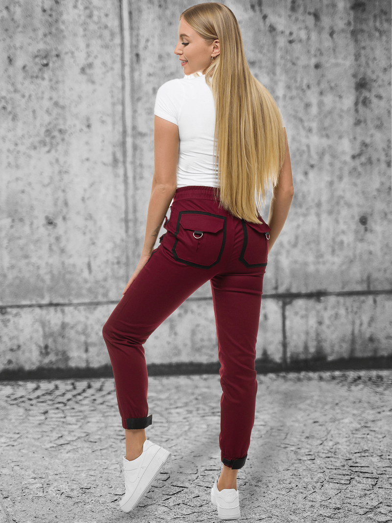Damen Chino Jogger Weinrot OZONEE O/8051