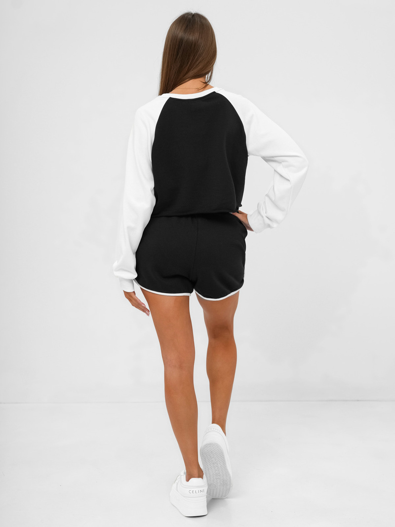 Zweiteiliges Trainingsanzug-Set Schwarz-Weiß OZONEE JS/M58631AB