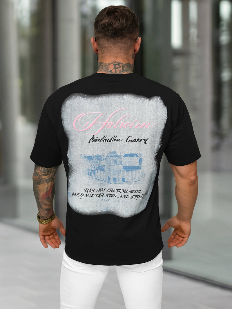 Herren T-shirt Schwarz OZONEE O/YN2/632