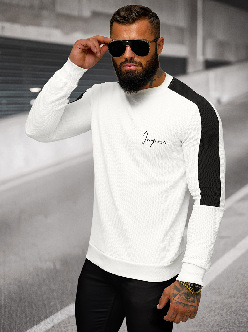 Herren Sweatshirt Weiß OZONEE O/P2033