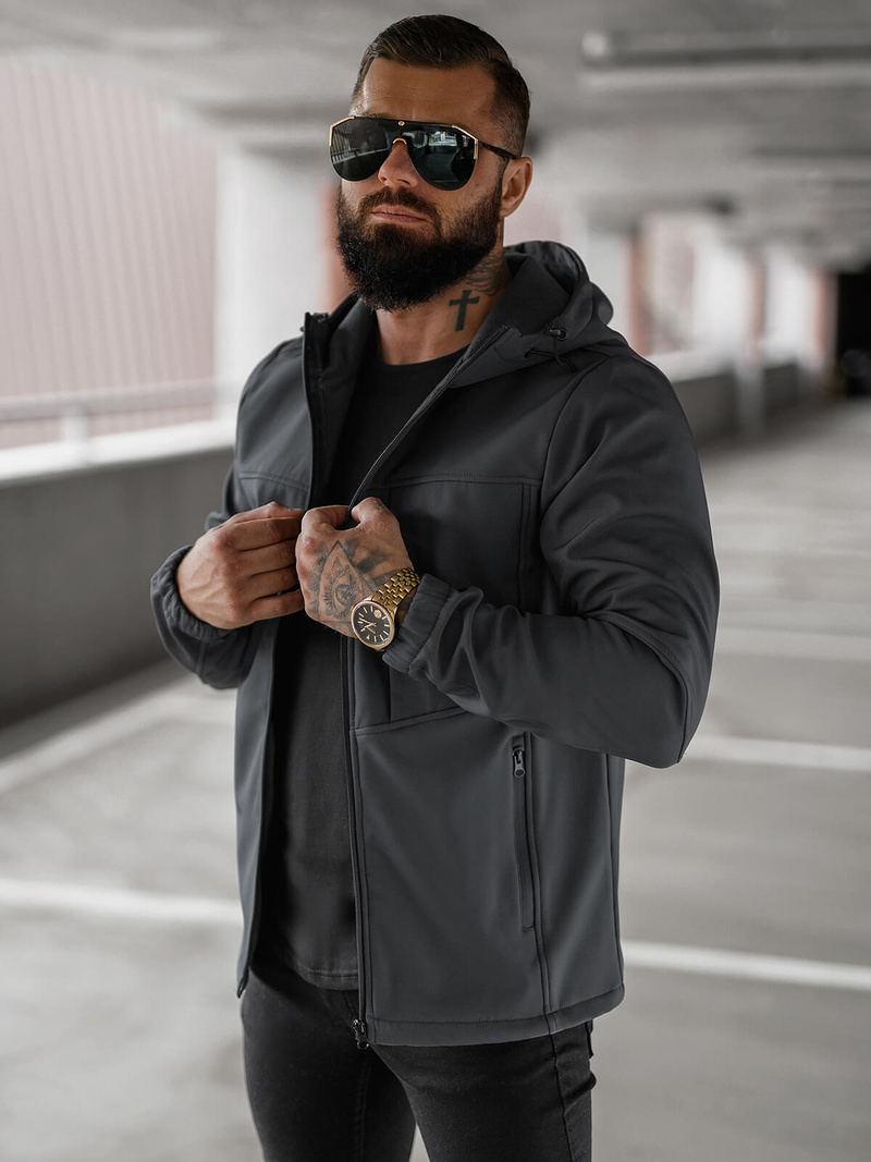 Herren Übergangsjacke Dunkelgrau OZONEE JS/27B6523/5Z