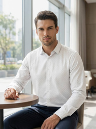 Herren Hemd Weiß OZONEE V/V185Z