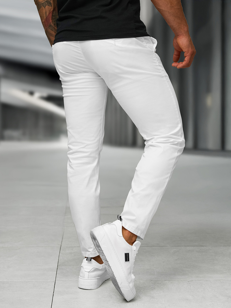 Herren Chino Hose Weiß OZONEE BL/SK222/2