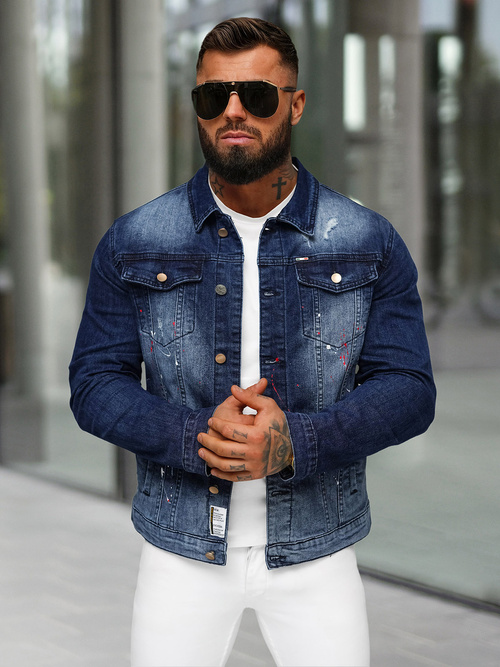 Herren Jeansjacke Blau OZONEE NB/MJ542BS