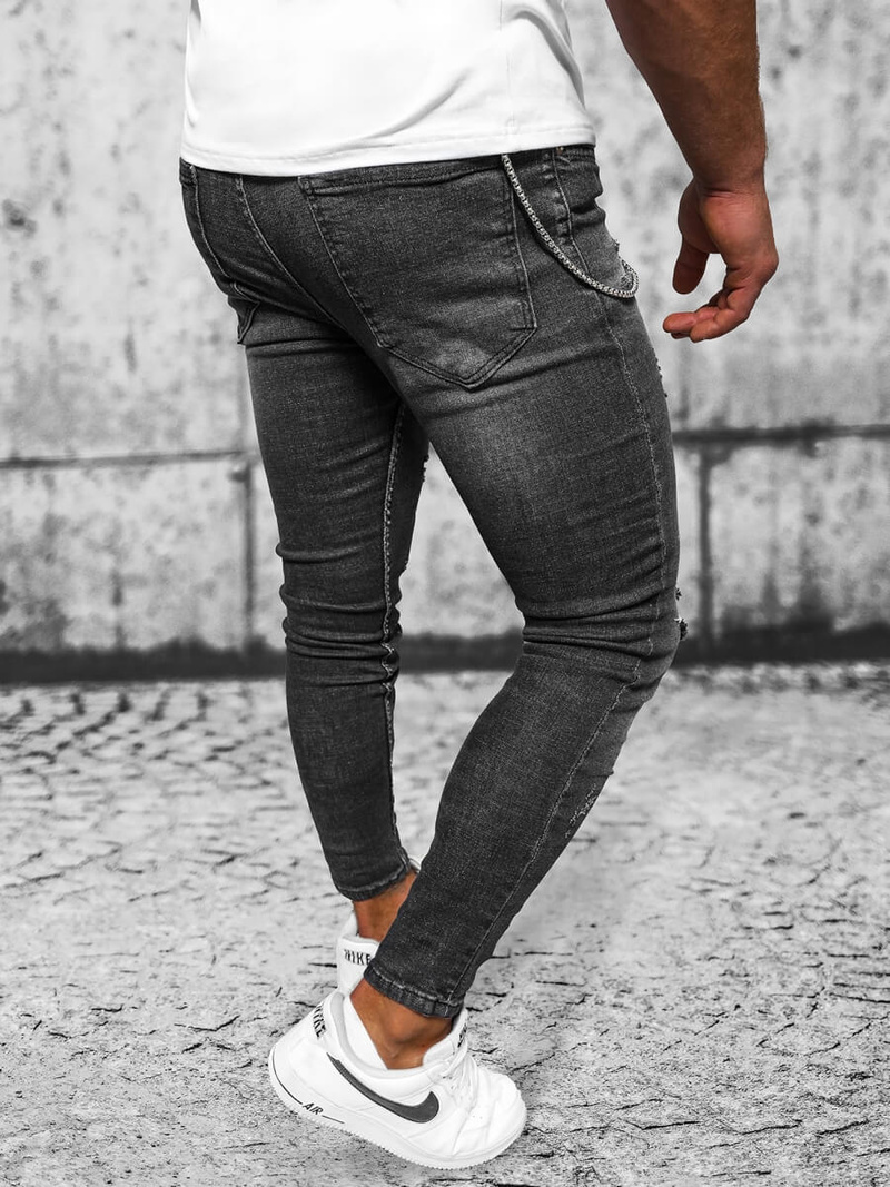 Herren Jeanshose Schwarz OZONEE O/MB463