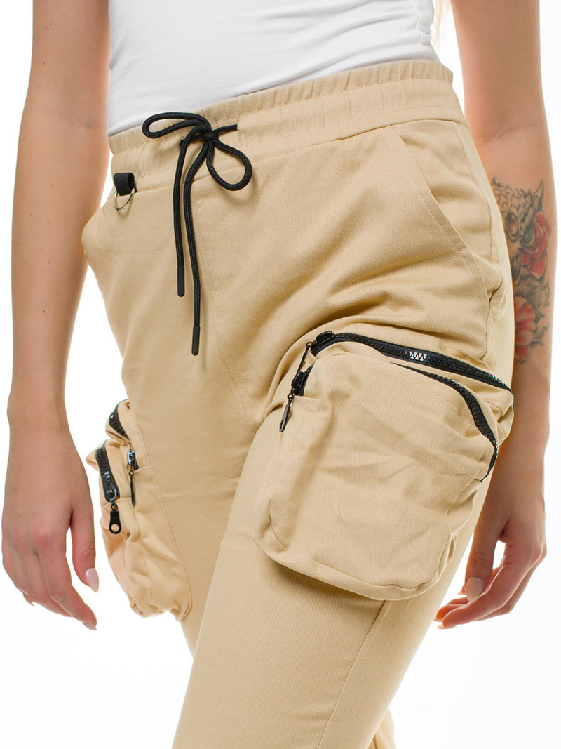 Damen Chino Jogger Beige OZONEE O/802