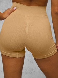 Damen Kurze Leggings Beige O/ZL-037
