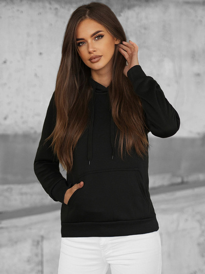 Damen Kapuzenpullover Schwarz OZONEE JS/W02Z