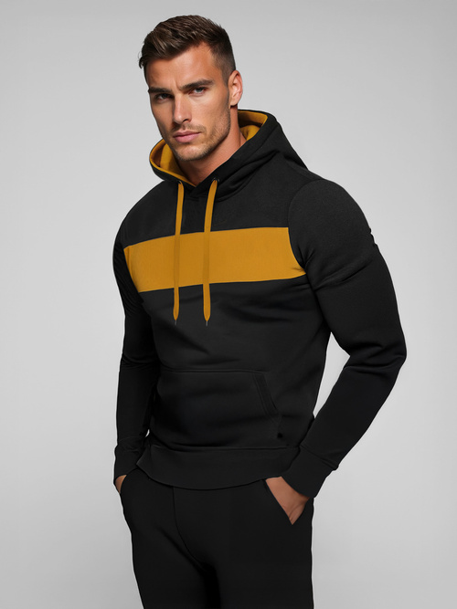 Herren Kapuzenpullover Schwarz OZONEE JS/8B1315/3Z