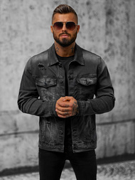 Herren Jeansjacke Schwarz OZONEE NB/MJ506NZ