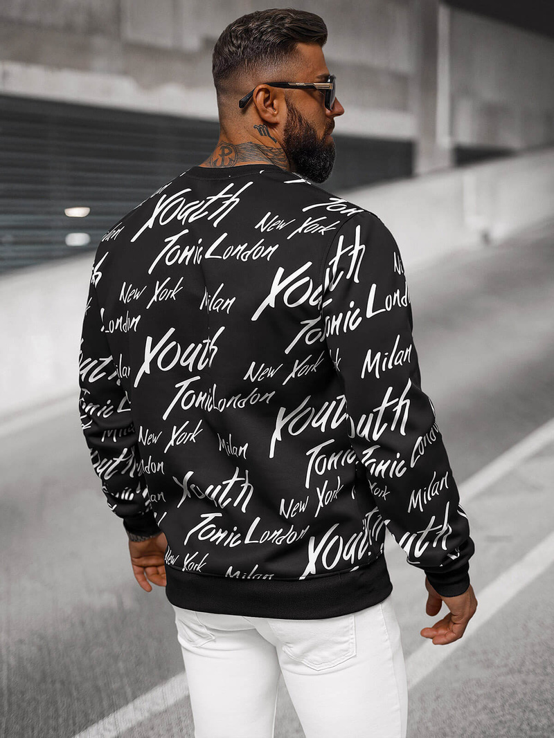 Herren Sweatshirt Schwarz OZONEE JS/8B1189/3