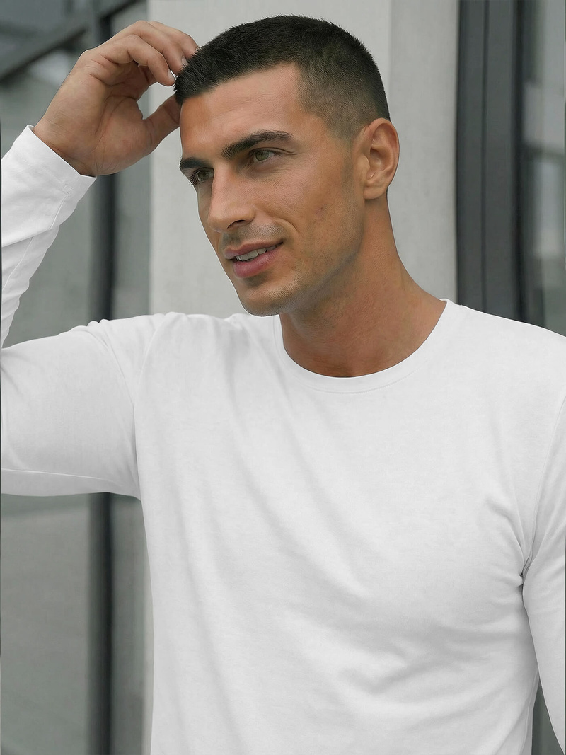 Herren Longsleeve Weiß OZONEE JS/DB71/2