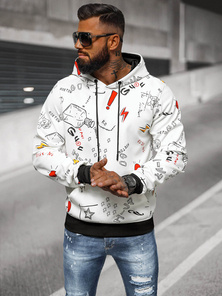 Herren Kapuzenpullover Weiß OZONEE JS/8B1223/1