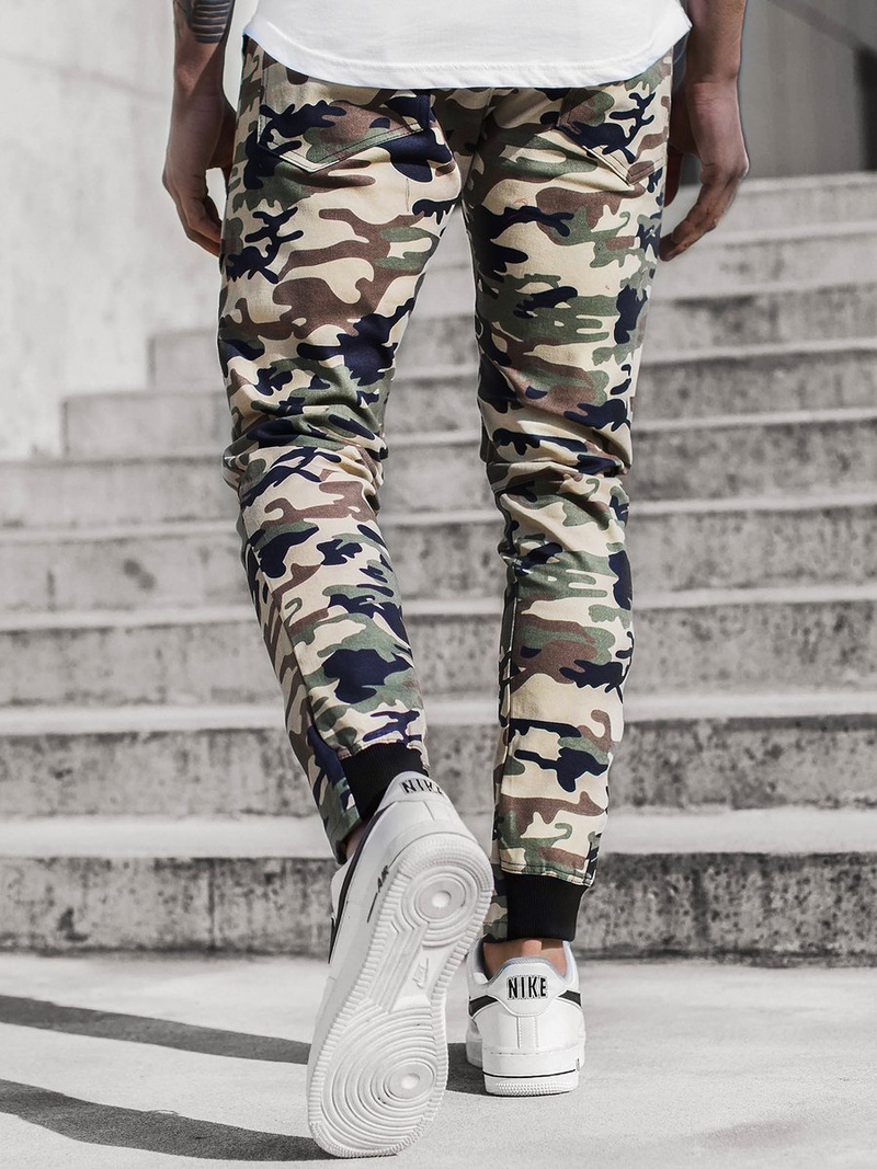 Herren Jogger Hosen Beige-Camo OZONEE A/1003