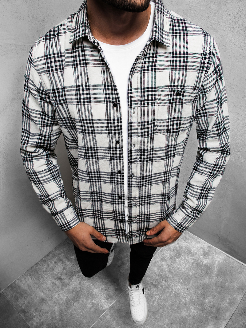 Herren Hemd Weiß OZONEE MACH/G500