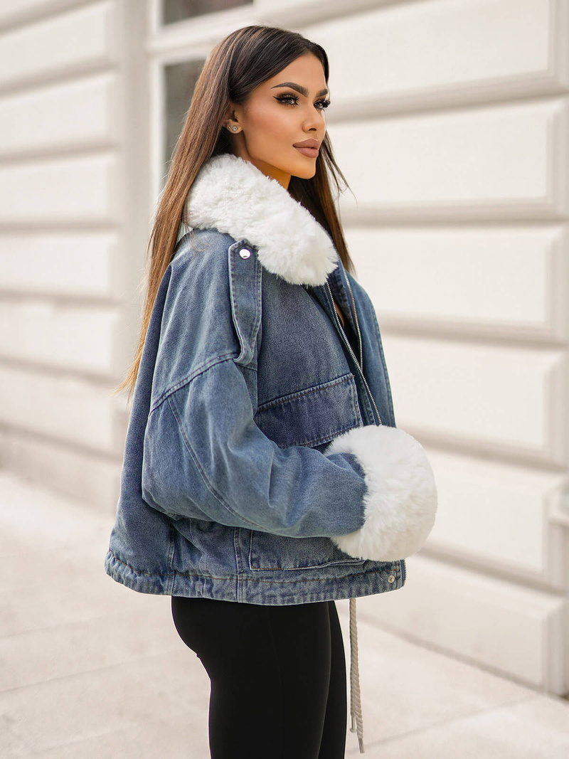 Damen Jeansjacke Blau OZONEE JS/11Z8219