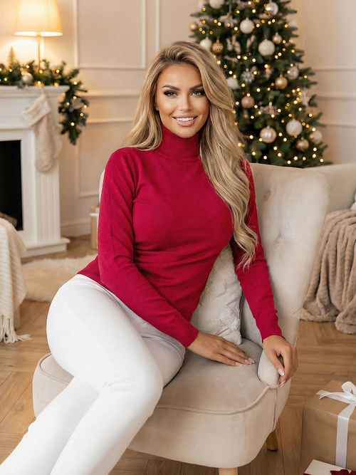 Damen Pullover Weinrot OZONEE JS/8003/5Z