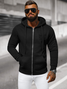 Herren Kapuzenpullover Schwarz OZONEE NB/MF2003