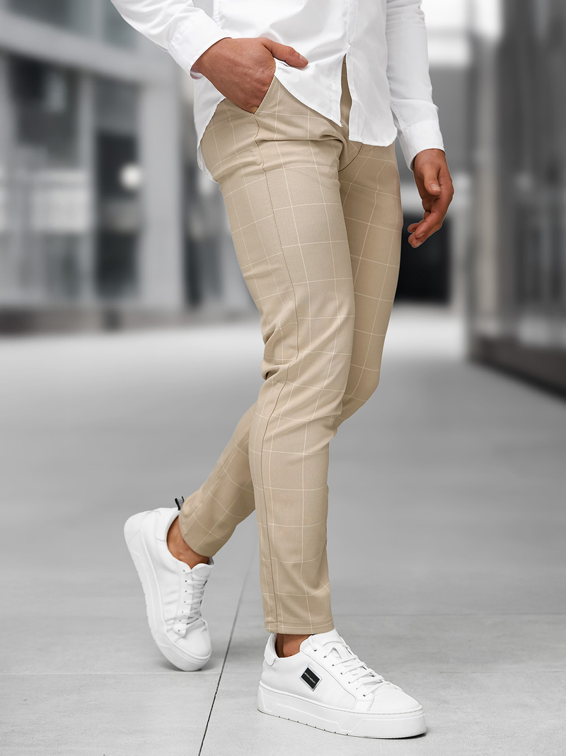 Herren Chino Hose Beige OZONEE DJ/5505Z