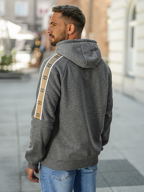 Herren Kapuzenpullover Dunkelgrau OZONEE JS/8B1730/5