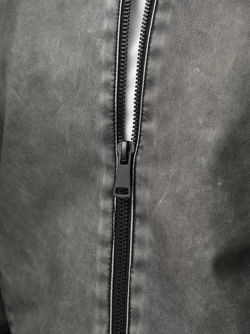 Herren Lederjacke Anthrazit OZONEE JS/11Z8107