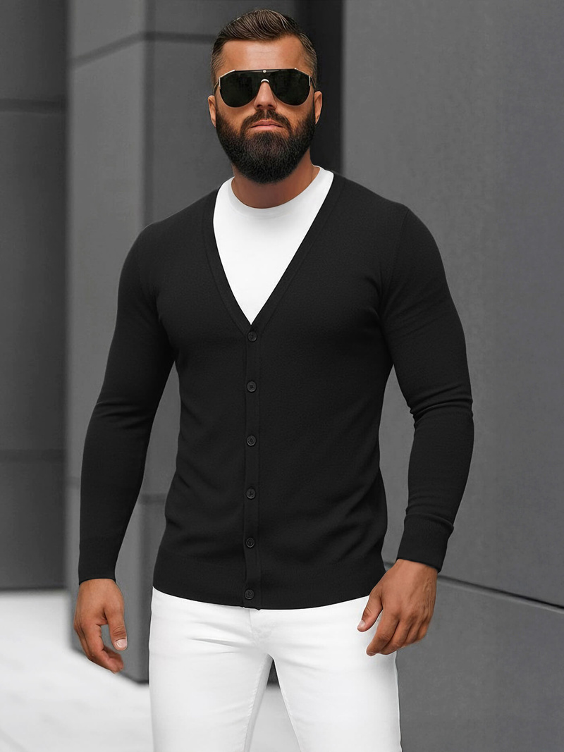 Herren Pullover Schwarz OZONEE NB/MM6006/4Z