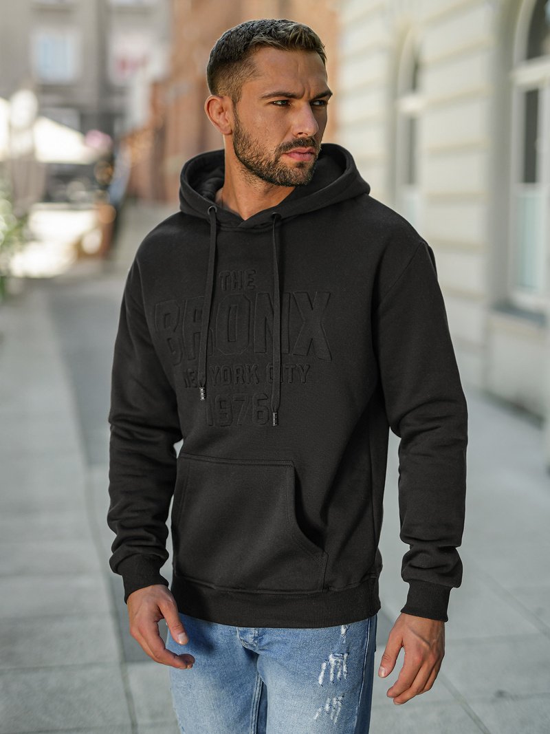 Herren Kapuzenpullover Schwarz OZONEE JS/8B1776/3