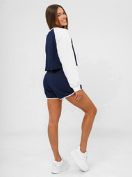 Zweiteiliges Trainingsanzug-Set Dunkelblau-Weiß OZONEE JS/M58631AB