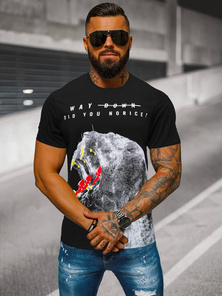 Herren T-shirt Schwarz OZONEE O/T127/3Z