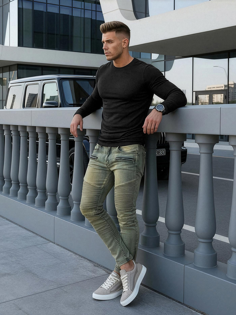 Herren Jeanshose Blau OZONEE O/EM8951Z