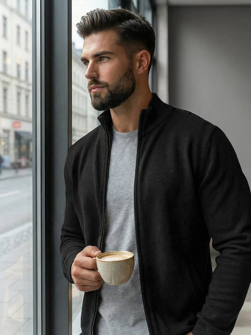 Herren Pullover Schwarz OZONEE JS/59B3605/3