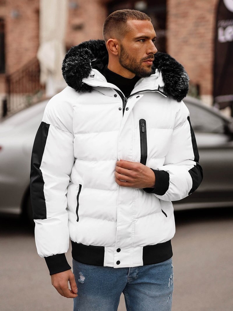 Herren Winterjacke Weiß OZONEE O/M798Z