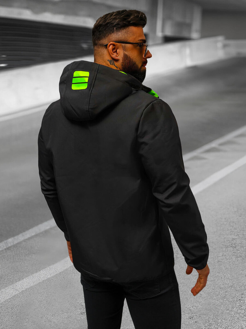 Herren Softshell Jacke Schwarz-Grün OZONEE JS/HH026/1A