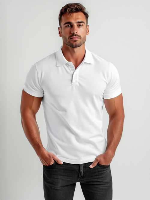 Herren Poloshirt Weiß OZONEE JS/8T80/1Z