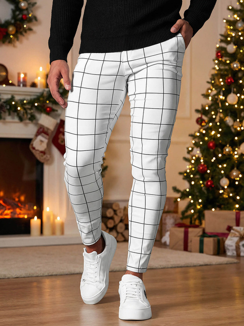 Herren Chino Hose Weiß OZONEE O/P4009Z