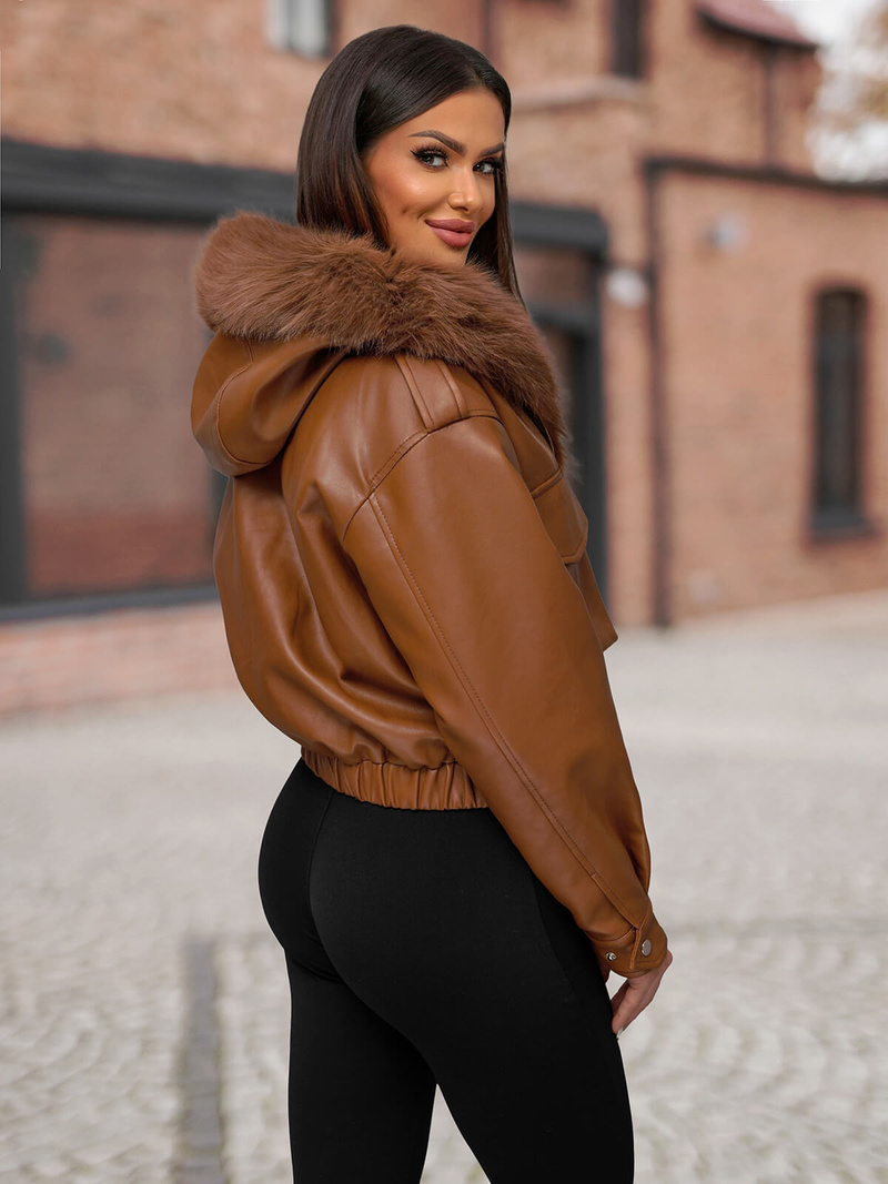 Damen Lederjacke Braun OZONEE O/G125