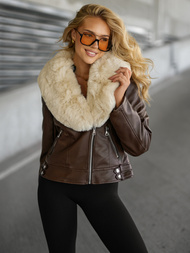 Damen Lederjacke Schokolade OZONEE JS/61M8508/158