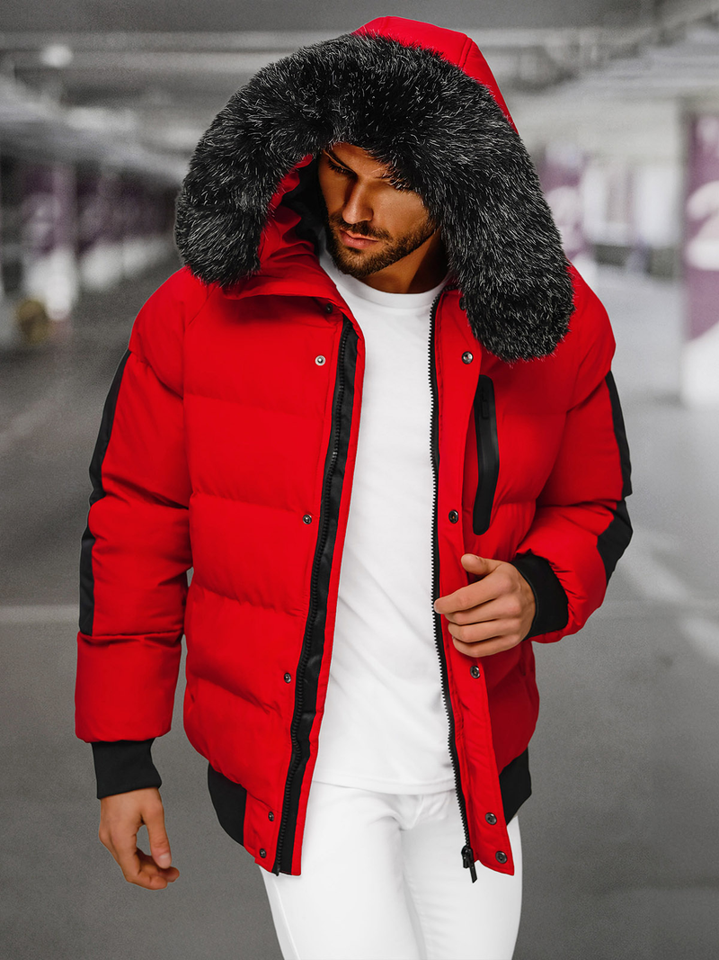 Herren Winterjacke Rot OZONEE O/M798Z