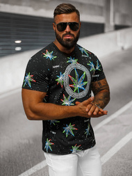 Herren T-shirt Schwarz OZONEE O/T136/3